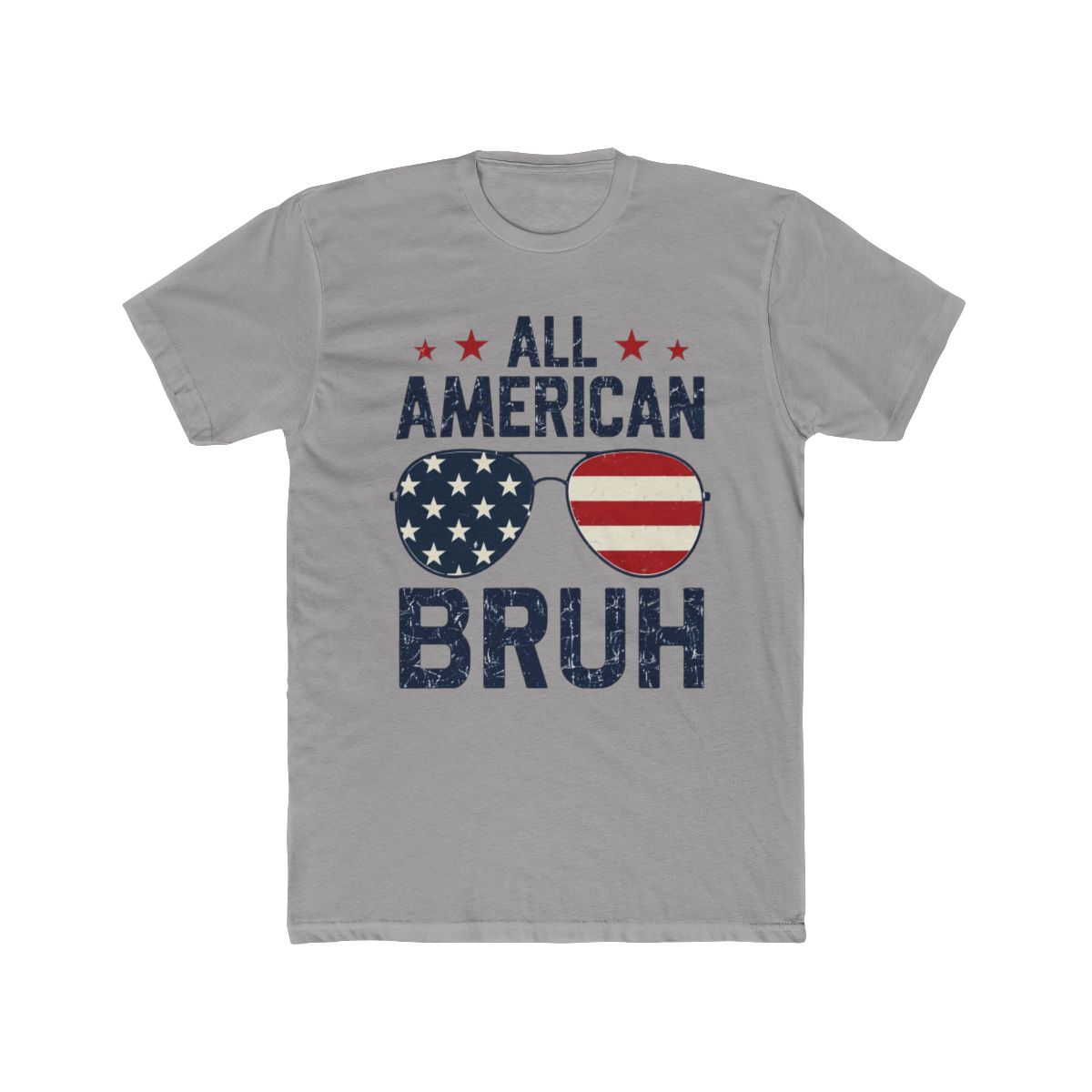 All American Bruh | Funny 4th of July Shirt for Teens & Men | USA Meme Style Humor | Small Brained American