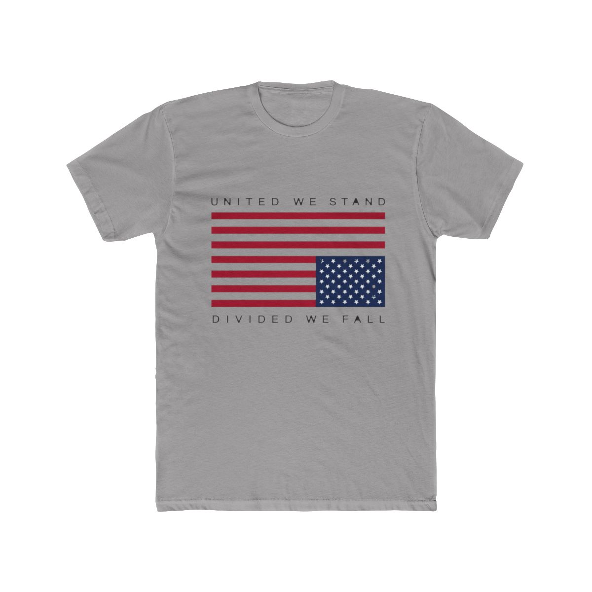 American Flag Upside Down - United We Stand, Divided We Fall - White Type - Small Chest T Shirt | Small Brained American - Official t-shirts merchandise