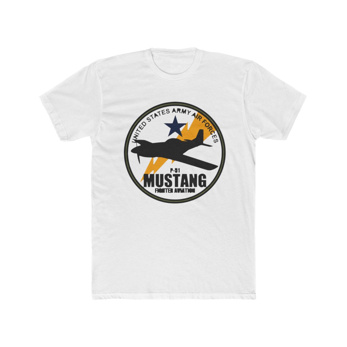 North American P-51 Mustang (Small Logo) T Shirt | Small Brained American - Official t-shirts merchandise