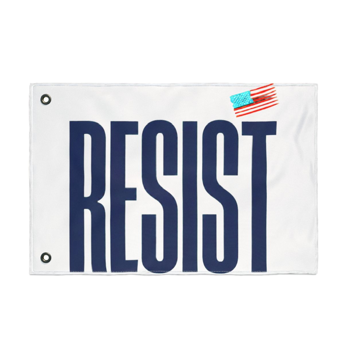 RESIST Bold Text with Small American Flag - Protest and Freedom Statement Sticker | Small Brained American - Official stickers merchandise