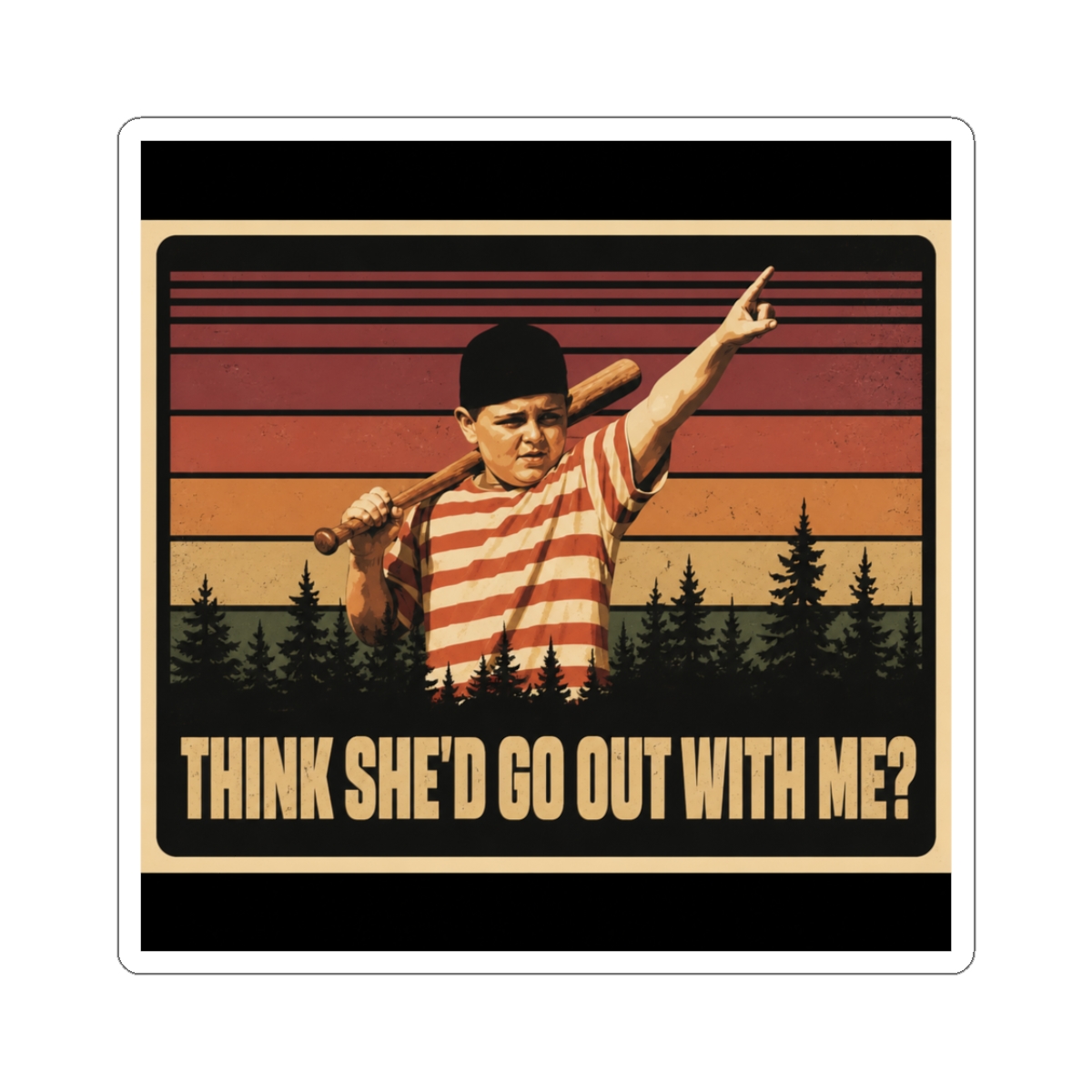 Small-Town Baseball Dreams The Sandlot Americana Shirt Sticker | Small Brained American - Official t-shirts merchandise