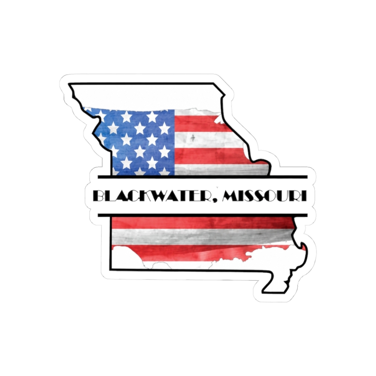 SMALL AMERICAN TOWN: BLACKWATER - MISSOURI Sticker | Small Brained American - Official stickers merchandise