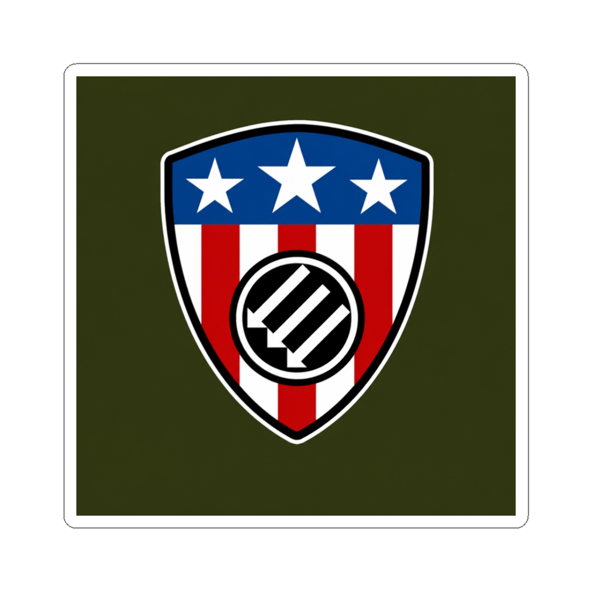 American Iron Front Shield (small) Sticker | Small Brained American - Official stickers merchandise