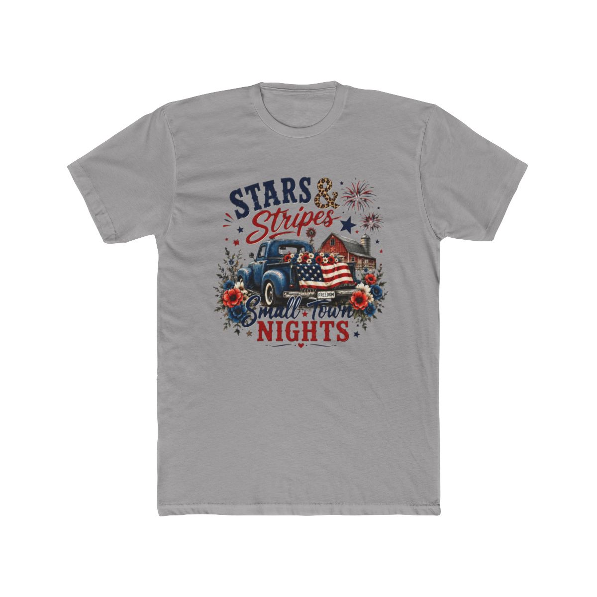 Stars And Stripes Small Town Nights Vintage Americana Truck T Shirt | Small Brained American - Official t-shirts merchandise